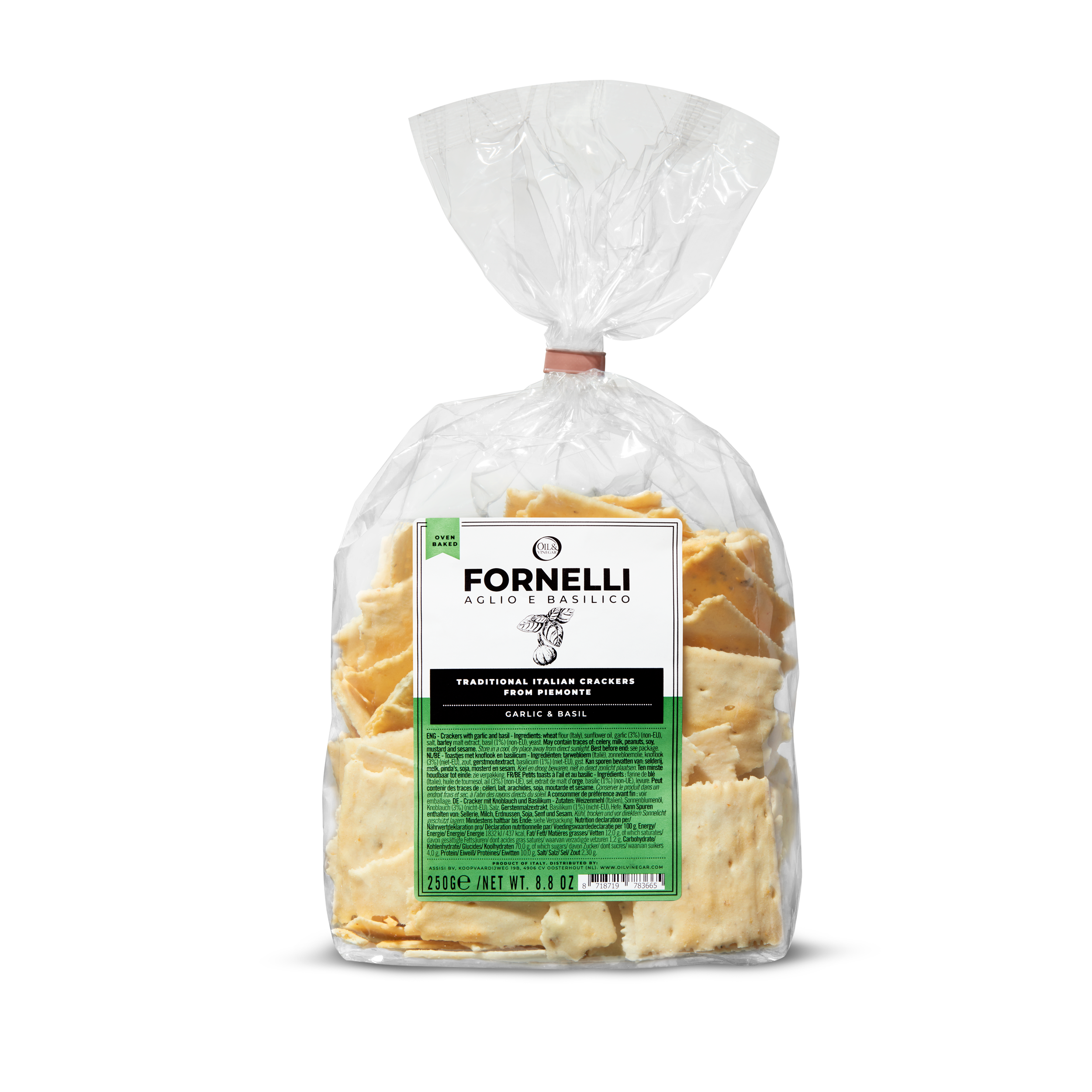 Mini-Cracker mit Basilikum und Knoblauch - 250 g Mini-Cracker mit Basilikum und Knoblauch - 250 g