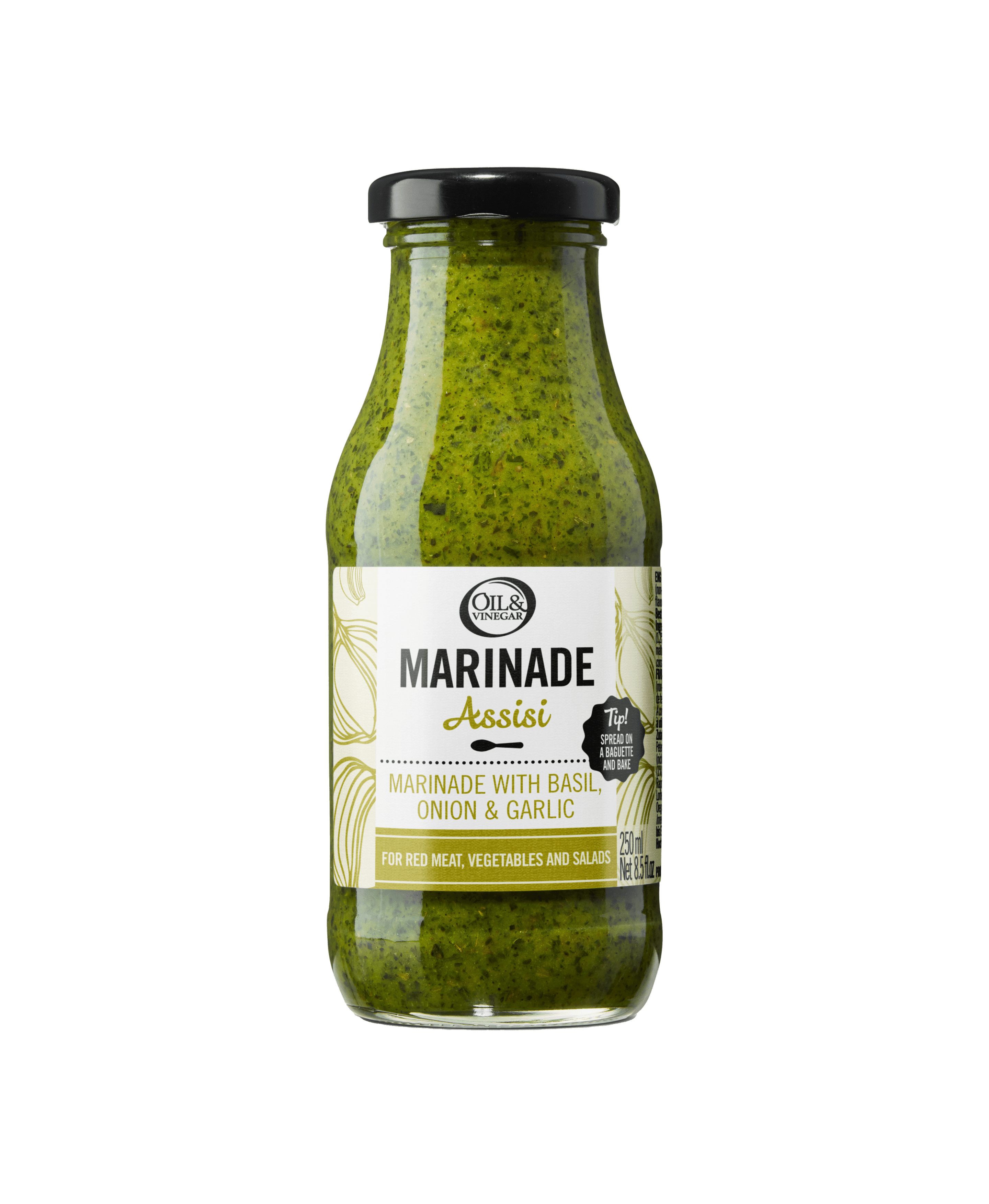 Marinade Assisi mit Basilikum, Zwiebel und Knoblauch - 250 ml Marinade Assisi mit Basilikum, Zwiebel und Knoblauch - 250 ml