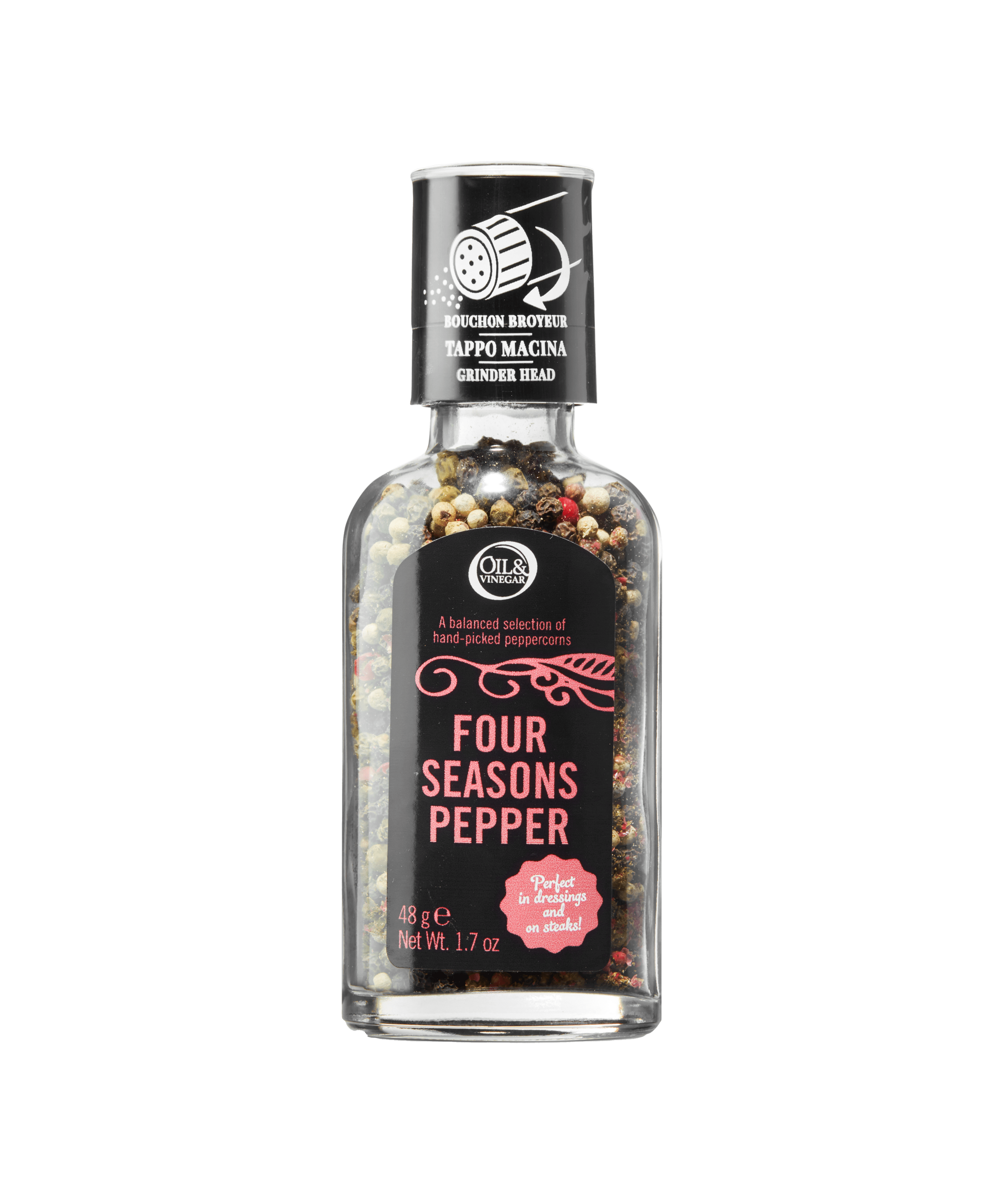 Vier Jahreszeiten Pfeffer mit Mühle - 48 g Vier Jahreszeiten Pfeffer mit Mühle - 48 g