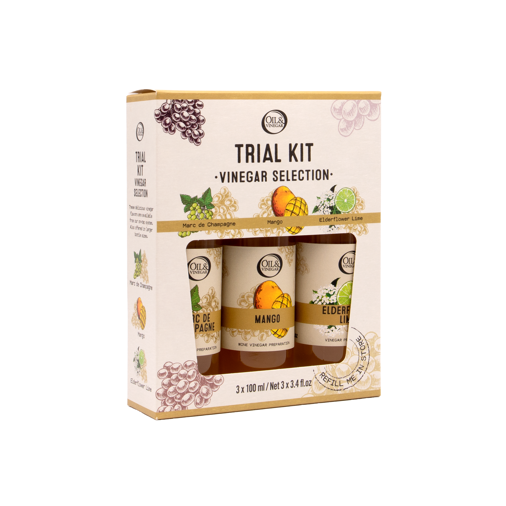 Geschenkset mit 3 Essigen - Probierset - Trial Kit - 3x100 ml Geschenkset mit 3 Essigen - Probierset - Trial Kit - 3x100 ml