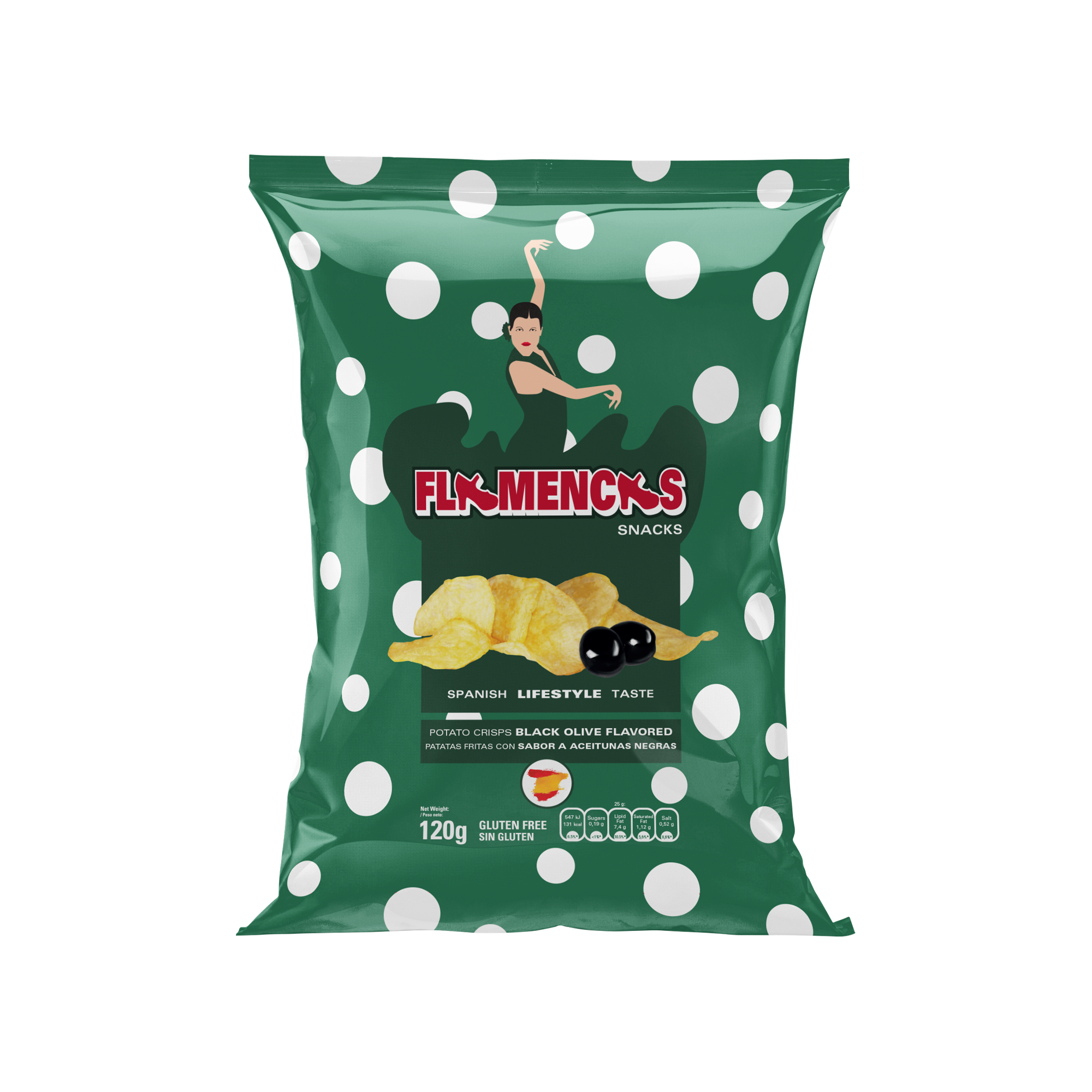 Flamencas Schwarze Oliven Chips - 120 g Flamencas Schwarze Oliven Chips - 120 g