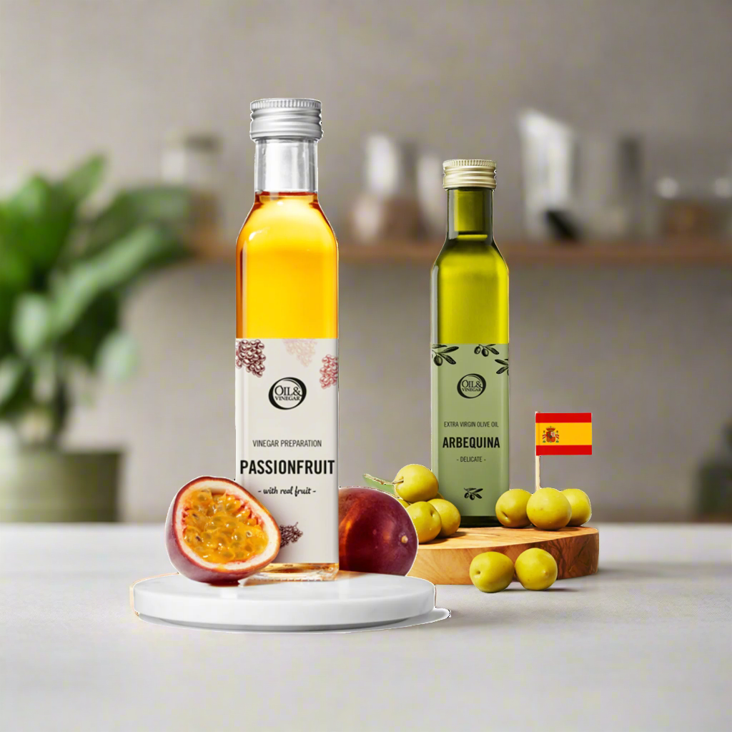 Passionsfrucht- und Arbequina-Duo – 2x250 ml Passionsfrucht- und Arbequina-Duo – 2x250 ml