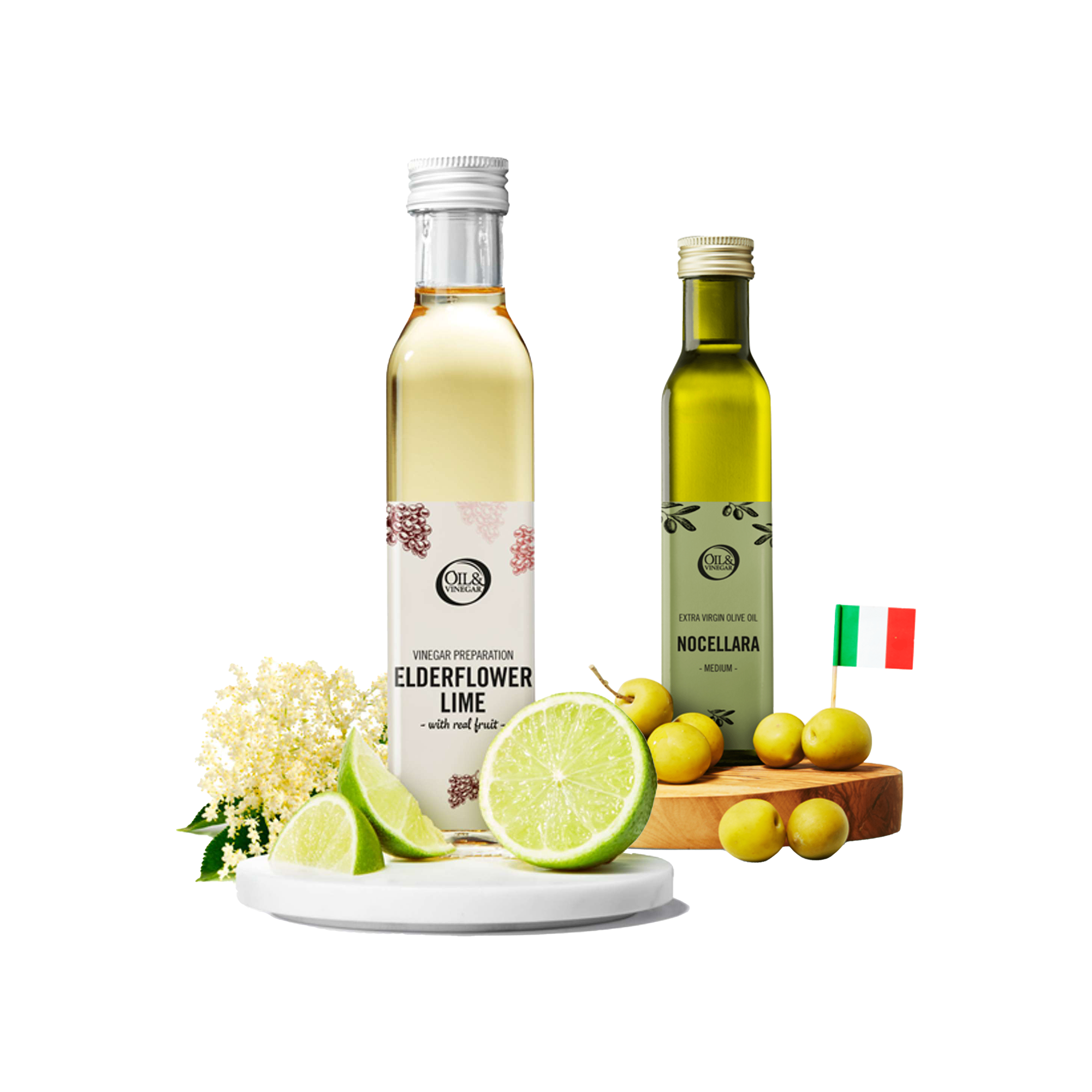 Holunderblüten-Limetten- und Nocellara-Duo – 2 x 250 ml Holunderblüten-Limetten- und Nocellara-Duo – 2 x 250 ml