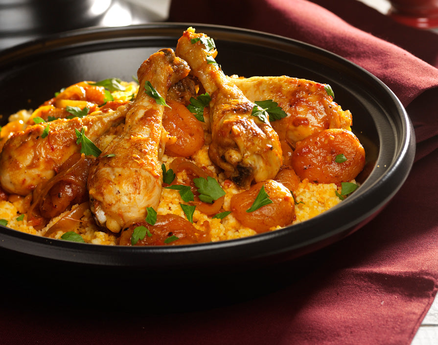 Hähnchen mit Aprikosen-Tajine