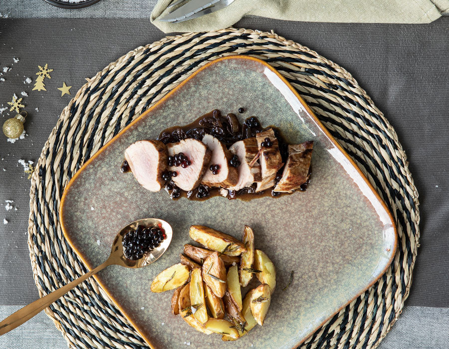 Varkenshaas met Balsamic pearls