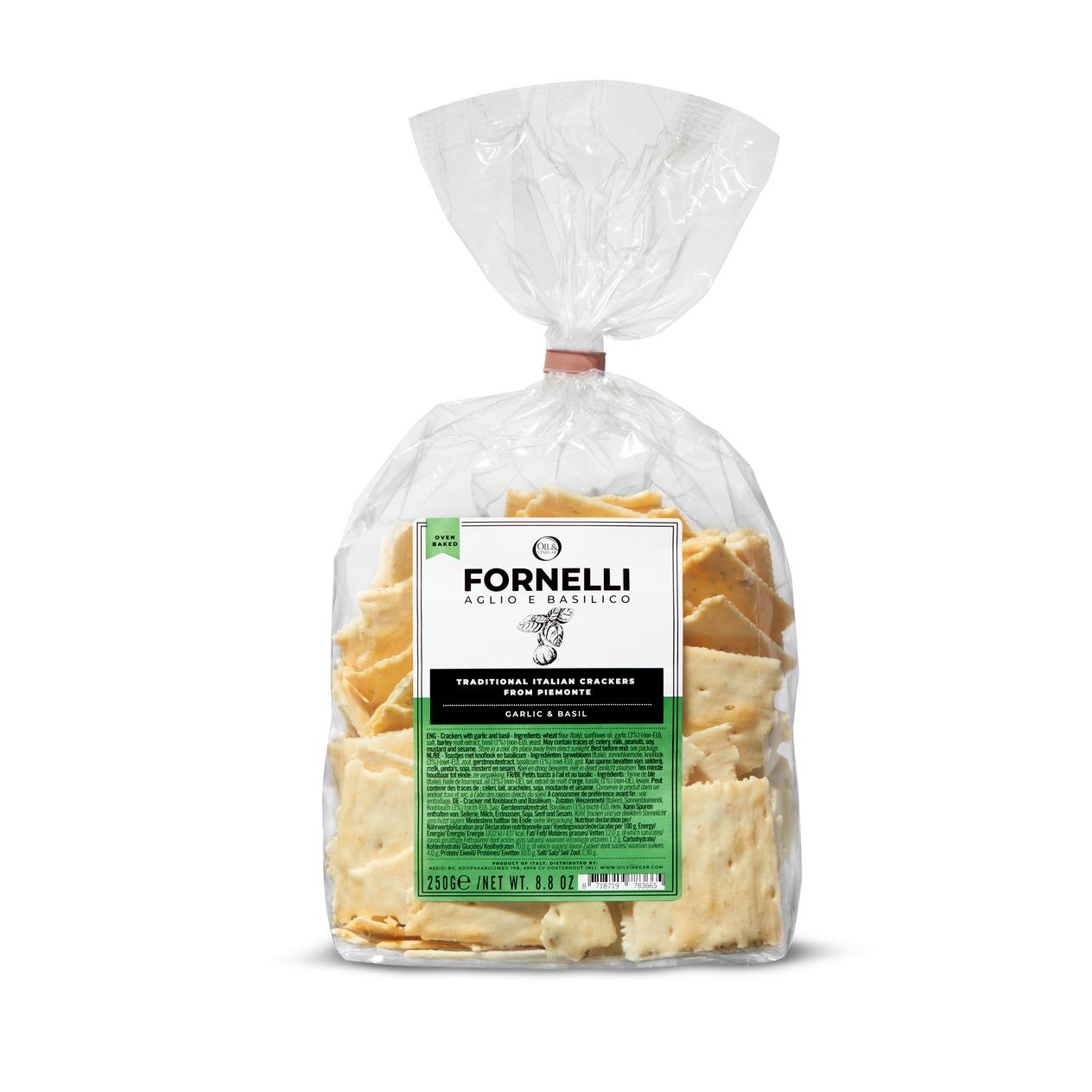 Mini-Cracker mit Basilikum und Knoblauch - 250 g