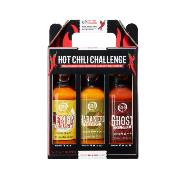 Hot Chili Challenge – Geschenkset mit 3 Chilisaucen - 3x125 ml