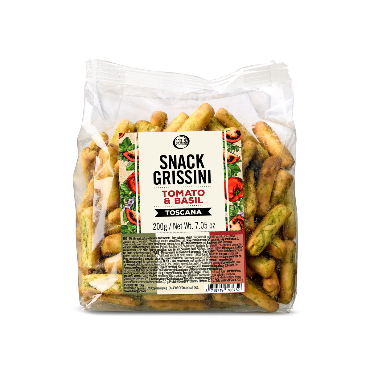 Grissini Toscana – Brotstangen mit Tomate und Basilikum – 200g