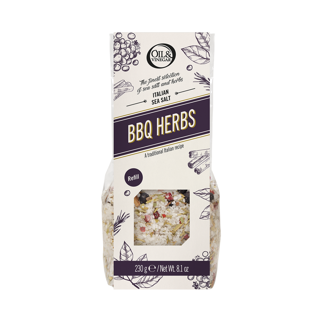 Italienisches Meersalz mit BBQ-Kräutern Nachfüllpackung - 230 g