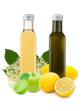 Vlierbloesem-limoenazijn & Extra vierge olijfolie met citroen